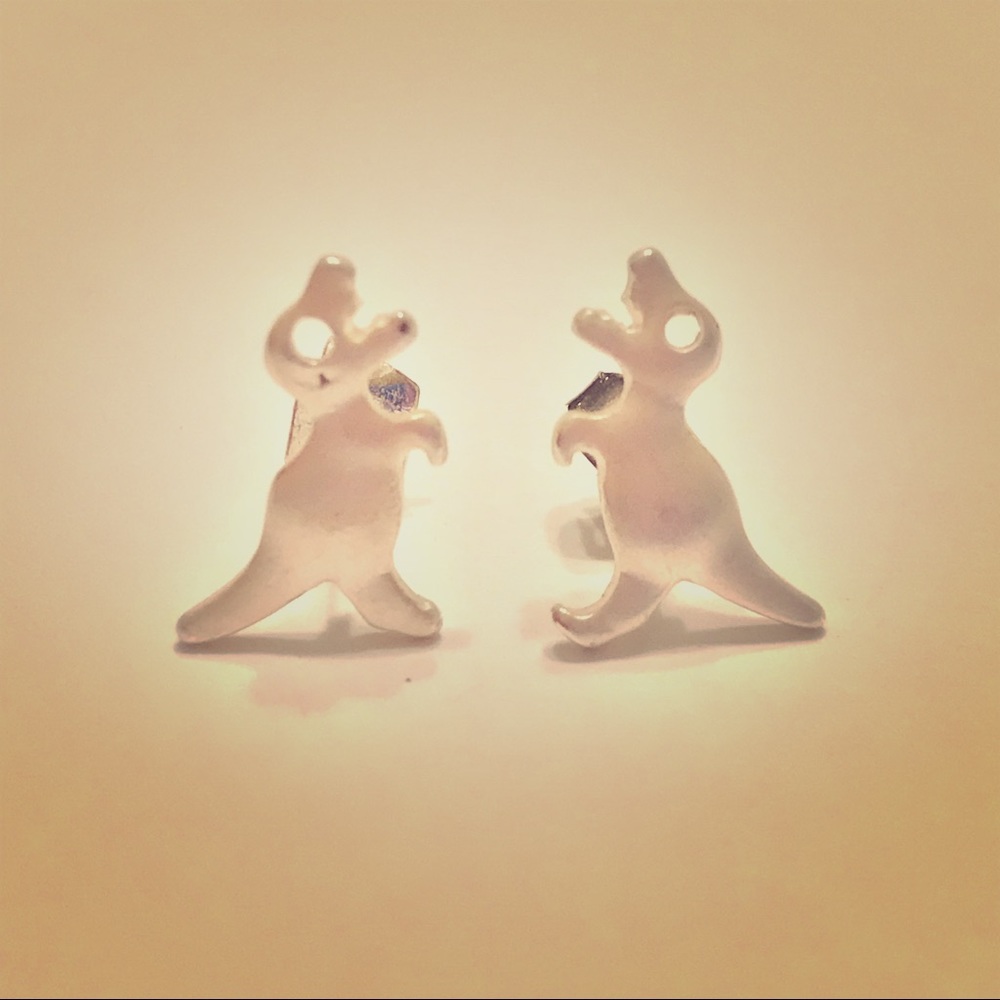 Dinosaur Silver Stud Earrings